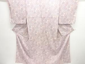 未使用品　亀甲に花鳥模様小紋着物